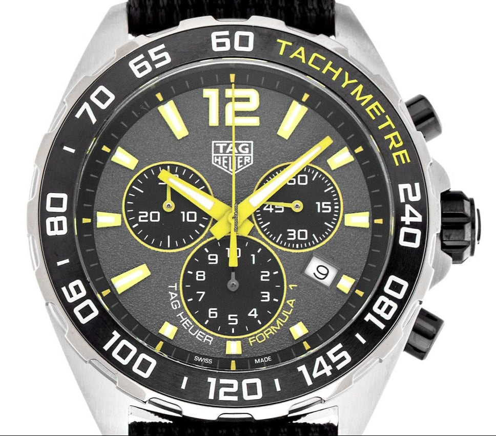 Buy Shop Tag Heuer Formula 1 Chronograph Grey Dial Black Nylon Strap Watch for Men - CAZ101AG.FC8304 USA Online