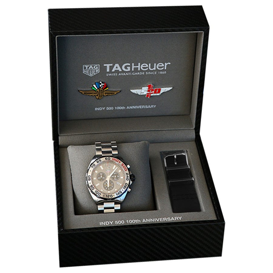 Buy Shop Tag Heuer Formula 1 Chronograph Indy 500 Special Edition Grey Dial Silver Steel Strap Watch for Men - CAZ1016.EB0058 USA Online