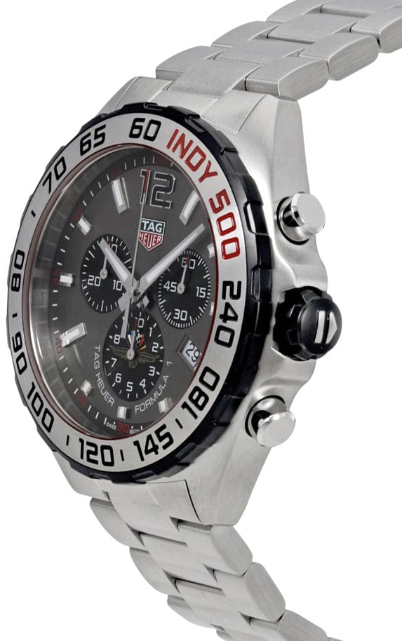 Buy Shop Tag Heuer Formula 1 Chronograph Indy 500 Special Edition Grey Dial Silver Steel Strap Watch for Men - CAZ1016.EB0058 USA Online