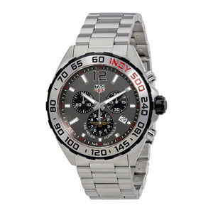 Buy Shop Tag Heuer Formula 1 Chronograph Indy 500 Special Edition Grey Dial Silver Steel Strap Watch for Men - CAZ1016.EB0058 USA Online