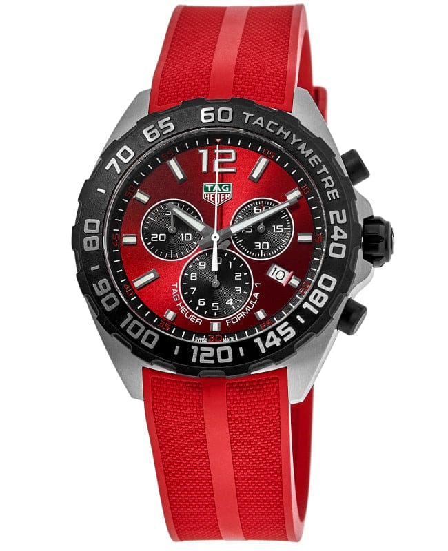 Buy Shop Tag Heuer Formula 1 Chronograph Red Dial Red Rubber Strap Watch for Men - CAZ101AN.FT8055 USA Online