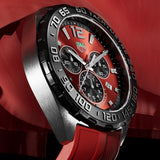 Tag Heuer Formula 1 Chronograph Red Dial Red Rubber Strap Watch for Men - CAZ101AN.FT8055