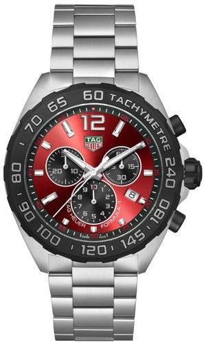 Buy Shop Tag Heuer Formula 1 Chronograph Red Dial Silver Steel Strap Watch for Men - CAZ101AN.BA0842 USA Online