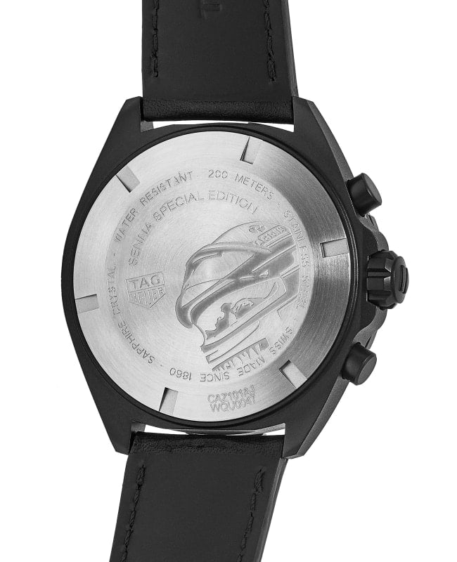 Buy Shop Tag Heuer Formula 1 Chronograph Senna Black Dial Black Leather Strap Watch for Men - CAZ101AJ.FC6487 USA Online