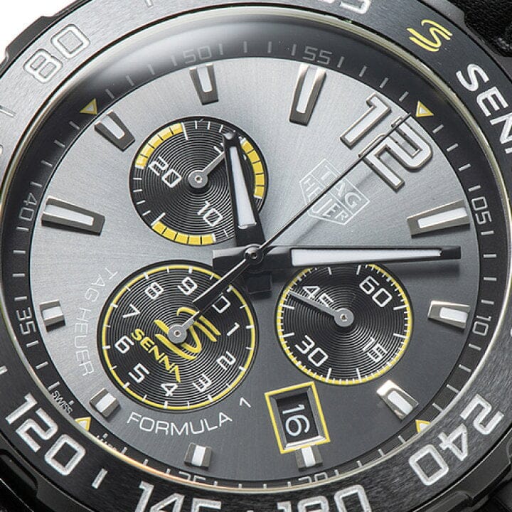 Buy Shop Tag Heuer Formula 1 Chronograph Senna Black Dial Black Leather Strap Watch for Men - CAZ101AJ.FC6487 USA Online