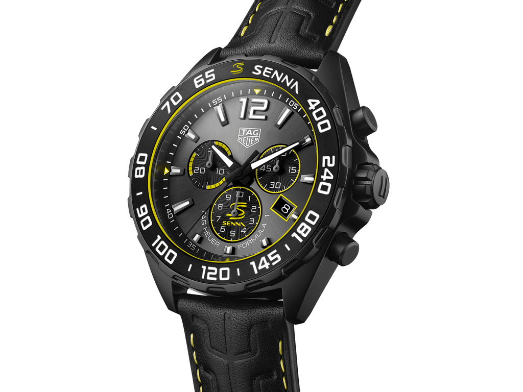 Buy Shop Tag Heuer Formula 1 Chronograph Senna Black Dial Black Leather Strap Watch for Men - CAZ101AJ.FC6487 USA Online