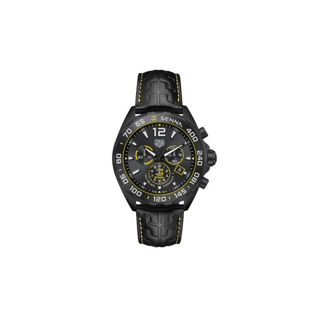 Buy Shop Tag Heuer Formula 1 Chronograph Senna Black Dial Black Leather Strap Watch for Men - CAZ101AJ.FC6487 USA Online