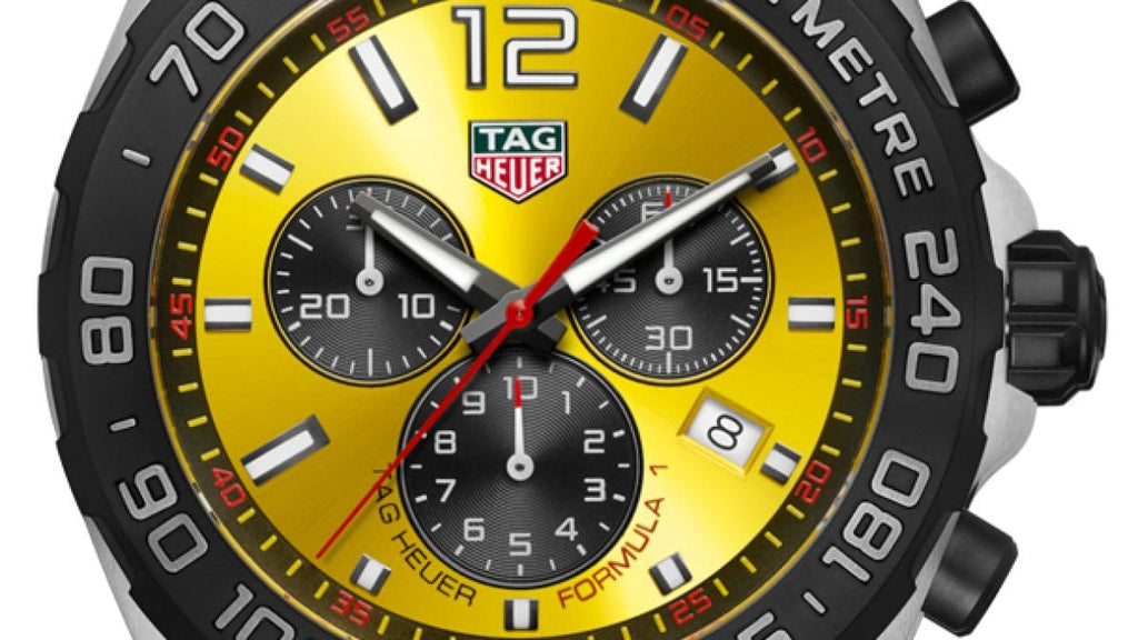 Buy Shop Tag Heuer Formula 1 Chronograph Yellow Dial Yellow Rubber Strap Watch for Men - CAZ101AM.FT8054 USA Online