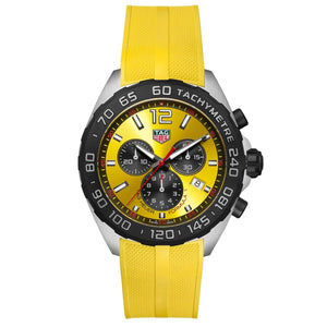 Buy Shop Tag Heuer Formula 1 Chronograph Yellow Dial Yellow Rubber Strap Watch for Men - CAZ101AM.FT8054 USA Online