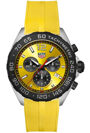 Buy Shop Tag Heuer Formula 1 Chronograph Yellow Dial Yellow Rubber Strap Watch for Men - CAZ101AM.FT8054 USA Online