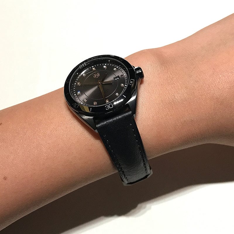 Buy Shop Tag Heuer Formula 1 Diamonds Black Dial Black Leather Strap Watch for Women - WBJ1417.FC8234 USA Online