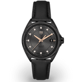 Buy Shop Tag Heuer Formula 1 Diamonds Black Dial Black Leather Strap Watch for Women - WBJ1417.FC8234 USA Online