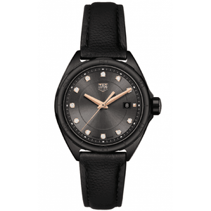 Buy Shop Tag Heuer Formula 1 Diamonds Black Dial Black Leather Strap Watch for Women - WBJ1417.FC8234 USA Online