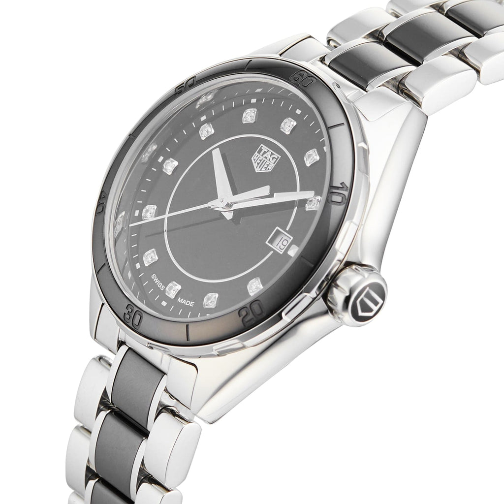 Buy Shop Tag Heuer Formula 1 Diamonds Black Dial Two Tone Steel Strap Watch for Women - WBJ141AB.BA0973 USA Online