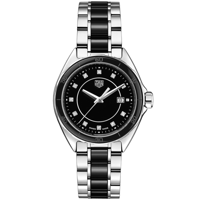 Buy Shop Tag Heuer Formula 1 Diamonds Black Dial Two Tone Steel Strap Watch for Women - WBJ141AB.BA0973 USA Online