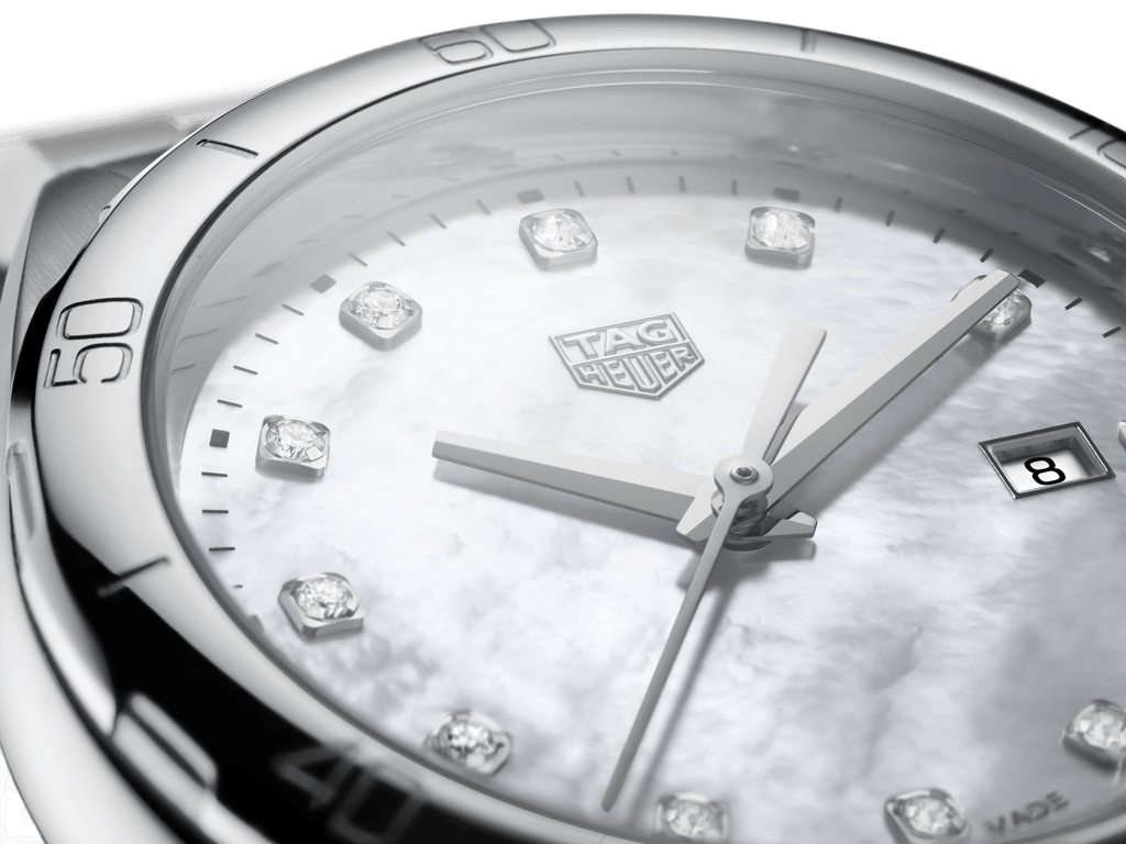 Buy Shop Tag Heuer Formula 1 Diamonds Mother Of Pearl White Dial Silver Steel Strap Watch for Women - WBJ1419.BA0664 USA Online