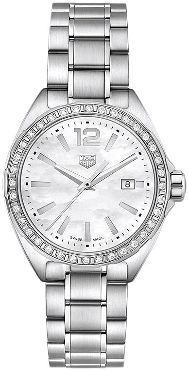 Buy Shop Tag Heuer Formula 1 Diamonds Mother of Pearl White Dial Silver Steel Strap Watch for Women - WBJ141A.BA0664 USA Online
