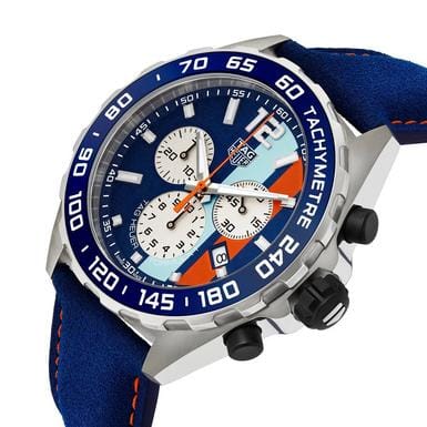 Buy Shop Tag Heuer Formula 1 Gulf Edition Blue Dial Blue Leather Strap Watch for Men - CAZ101N.FC8243 USA Online