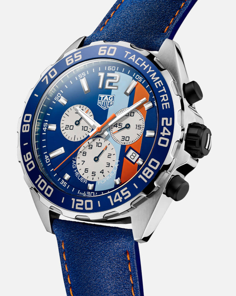 Buy Shop Tag Heuer Formula 1 Gulf Edition Blue Dial Blue Leather Strap Watch for Men - CAZ101N.FC8243 USA Online