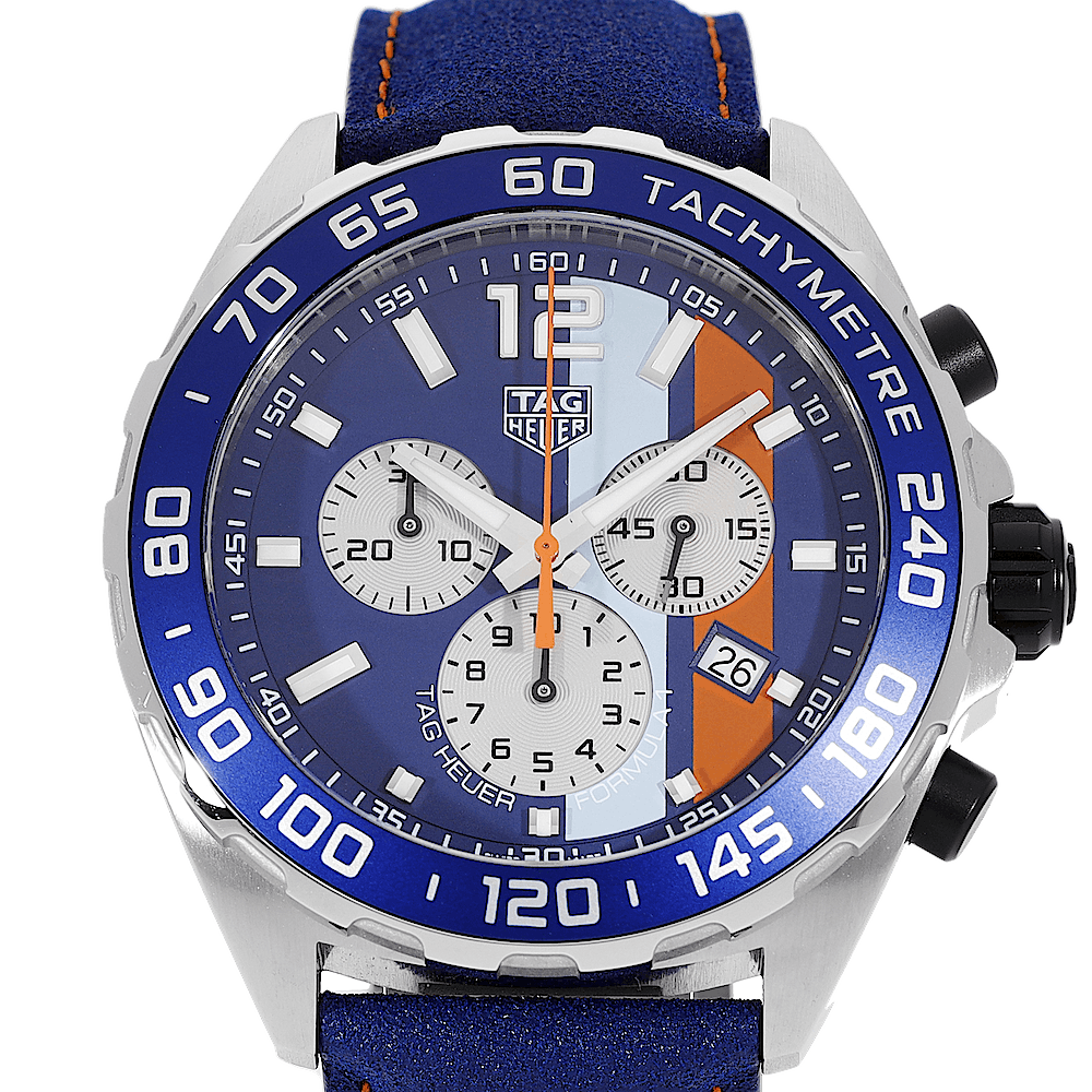 Buy Shop Tag Heuer Formula 1 Gulf Edition Blue Dial Blue Leather Strap Watch for Men - CAZ101N.FC8243 USA Online