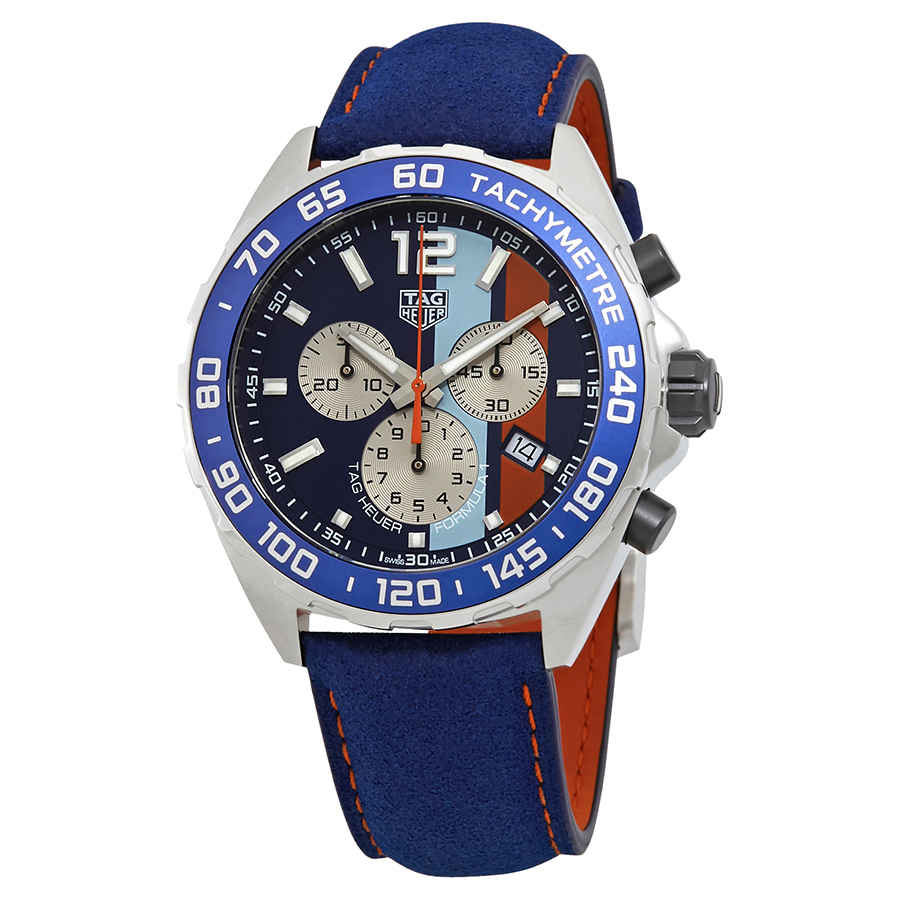 Buy Shop Tag Heuer Formula 1 Gulf Edition Blue Dial Blue Leather Strap Watch for Men - CAZ101N.FC8243 USA Online
