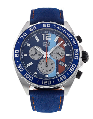 Buy Shop Tag Heuer Formula 1 Gulf Edition Blue Dial Blue Leather Strap Watch for Men - CAZ101N.FC8243 USA Online