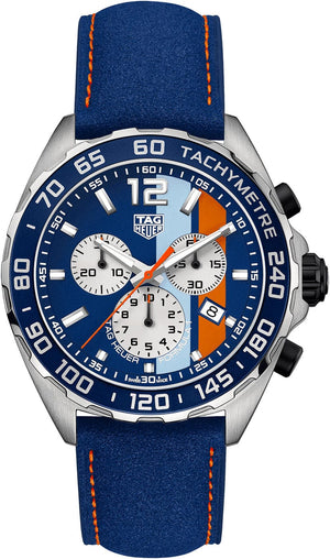 Buy Shop Tag Heuer Formula 1 Gulf Edition Blue Dial Blue Leather Strap Watch for Men - CAZ101N.FC8243 USA Online