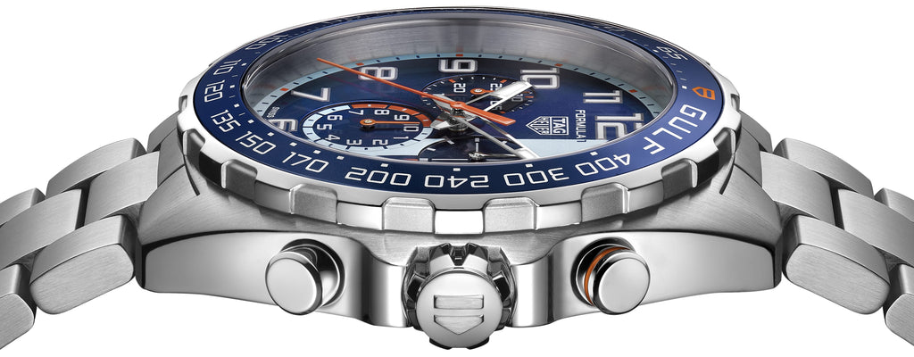 Buy Shop Tag Heuer Formula 1 Gulf Edition Chronograph Blue Dial Silver Steel Strap Watch for Men - CAZ101AT.BA0842 USA Online