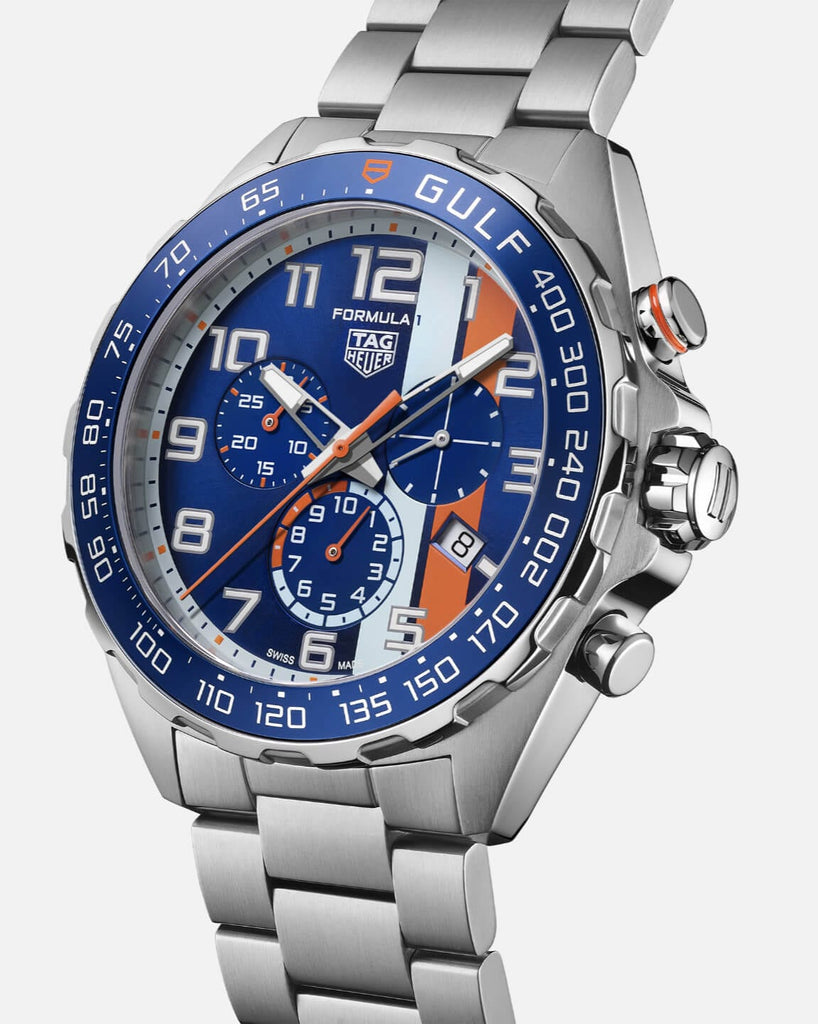 Buy Shop Tag Heuer Formula 1 Gulf Edition Chronograph Blue Dial Silver Steel Strap Watch for Men - CAZ101AT.BA0842 USA Online
