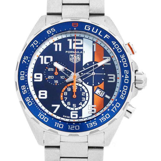 Buy Shop Tag Heuer Formula 1 Gulf Edition Chronograph Blue Dial Silver Steel Strap Watch for Men - CAZ101AT.BA0842 USA Online