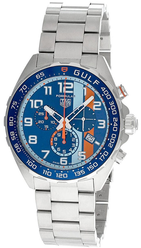 Buy Shop Tag Heuer Formula 1 Gulf Edition Chronograph Blue Dial Silver Steel Strap Watch for Men - CAZ101AT.BA0842 USA Online