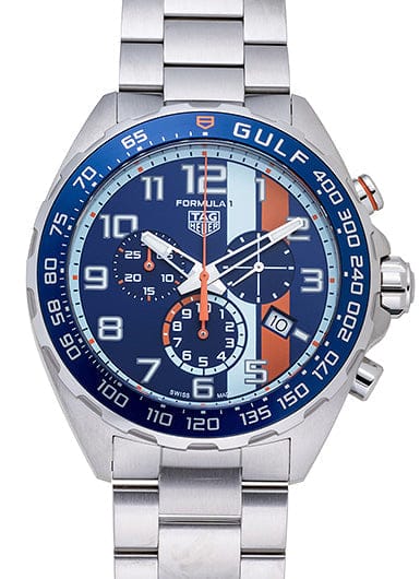 Buy Shop Tag Heuer Formula 1 Gulf Edition Chronograph Blue Dial Silver Steel Strap Watch for Men - CAZ101AT.BA0842 USA Online
