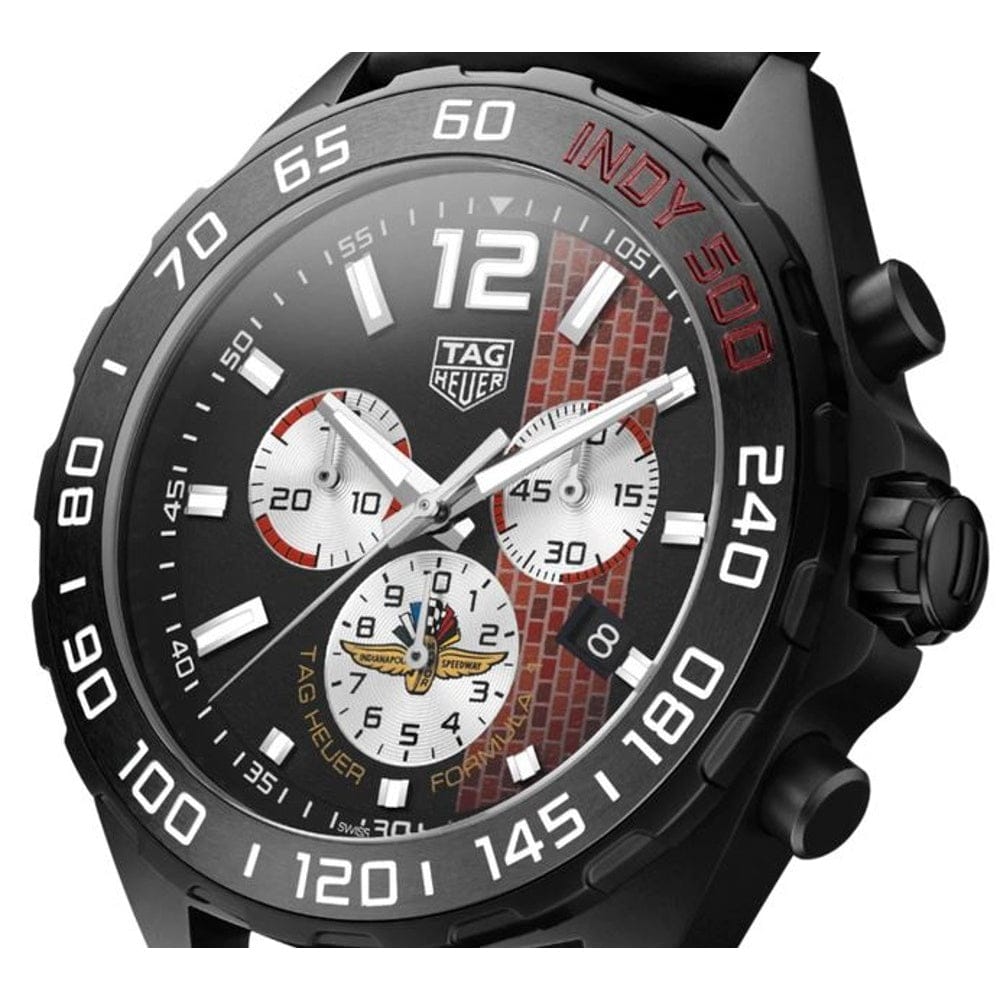 Buy Shop Tag Heuer Formula 1 Indy 500 Limited Edition Chronograph Black Dial Black Rubber Strap Watch for Men - CAZ101AD.FT8024 USA Online
