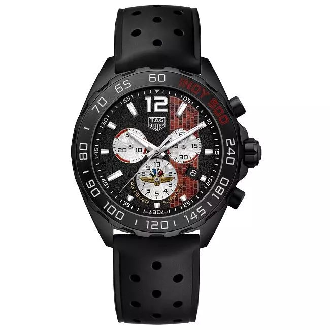 Buy Shop Tag Heuer Formula 1 Indy 500 Limited Edition Chronograph Black Dial Black Rubber Strap Watch for Men - CAZ101AD.FT8024 USA Online