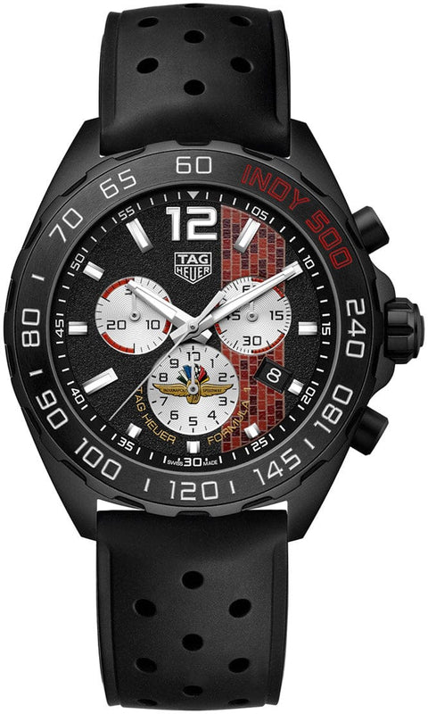 Buy Shop Tag Heuer Formula 1 Indy 500 Limited Edition Chronograph Black Dial Black Rubber Strap Watch for Men - CAZ101AD.FT8024 USA Online