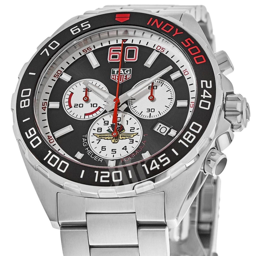 Buy Shop Tag Heuer Formula 1 Indy 500 Special Edition Black Dial Silver Steel Strap Watch for Men - CAZ101V.BA0842 USA Online