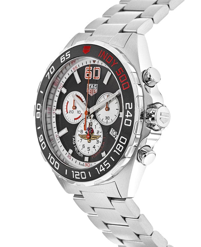 Buy Shop Tag Heuer Formula 1 Indy 500 Special Edition Black Dial Silver Steel Strap Watch for Men - CAZ101V.BA0842 USA Online