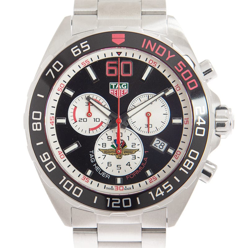 Buy Shop Tag Heuer Formula 1 Indy 500 Special Edition Black Dial Silver Steel Strap Watch for Men - CAZ101V.BA0842 USA Online