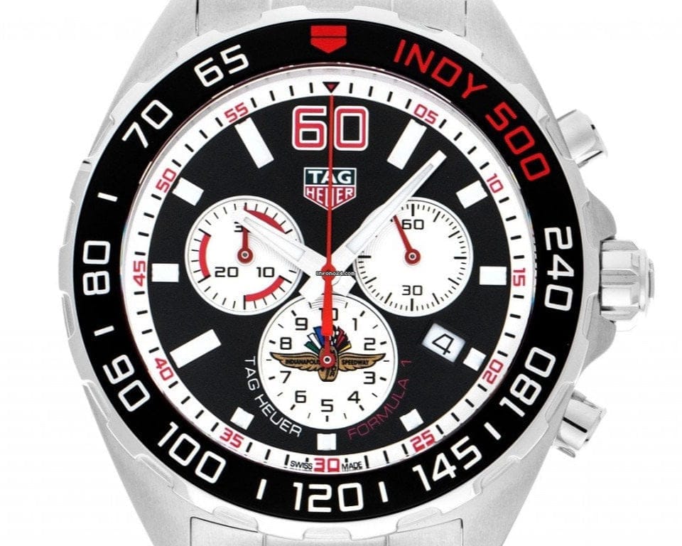 Buy Shop Tag Heuer Formula 1 Indy 500 Special Edition Black Dial Silver Steel Strap Watch for Men - CAZ101V.BA0842 USA Online