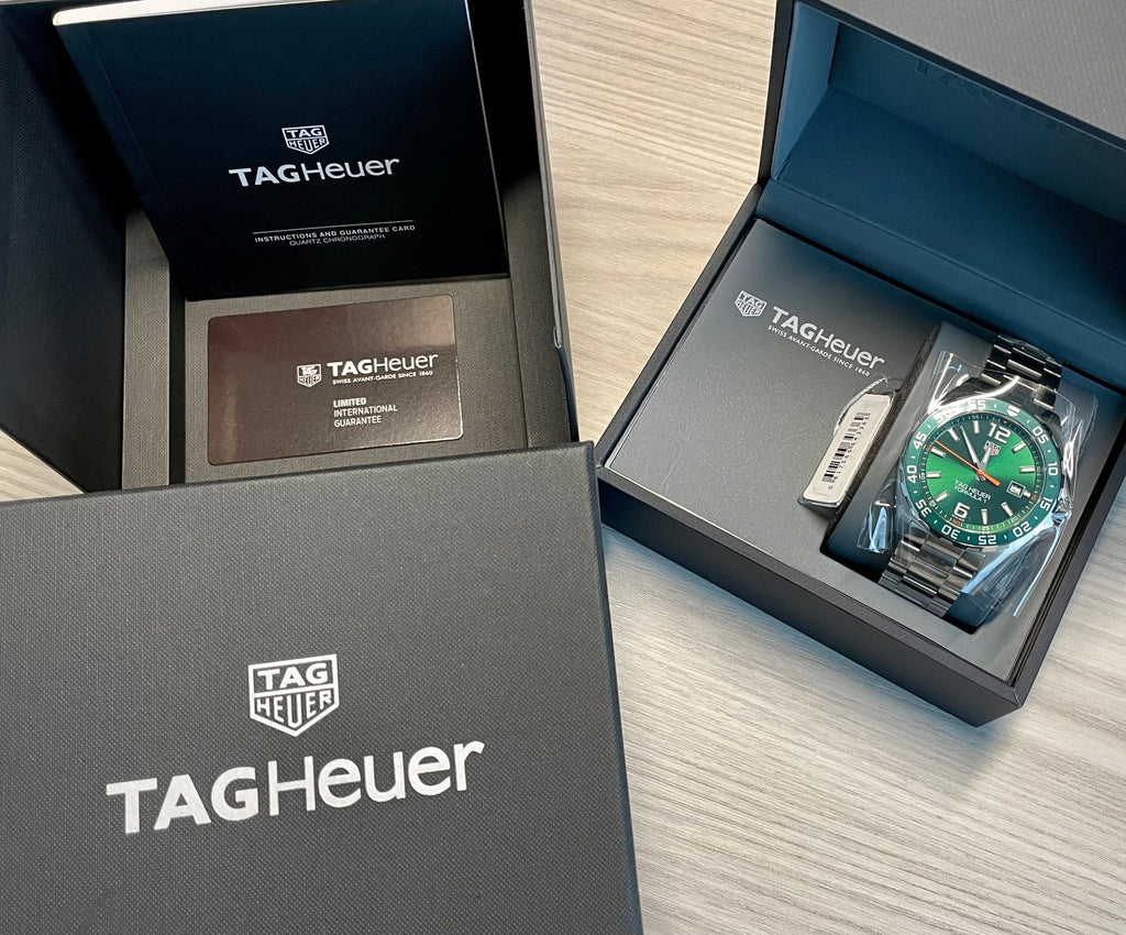 Buy Shop Tag Heuer Formula 1 Limited Edition Green Dial Silver Steel Strap Watch for Men - WAZ1017.BA0842 USA Online