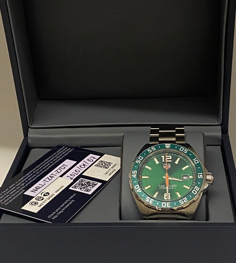 Buy Shop Tag Heuer Formula 1 Limited Edition Green Dial Silver Steel Strap Watch for Men - WAZ1017.BA0842 USA Online