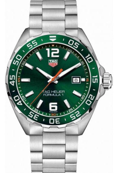 Buy Shop Tag Heuer Formula 1 Limited Edition Green Dial Silver Steel Strap Watch for Men - WAZ1017.BA0842 USA Online