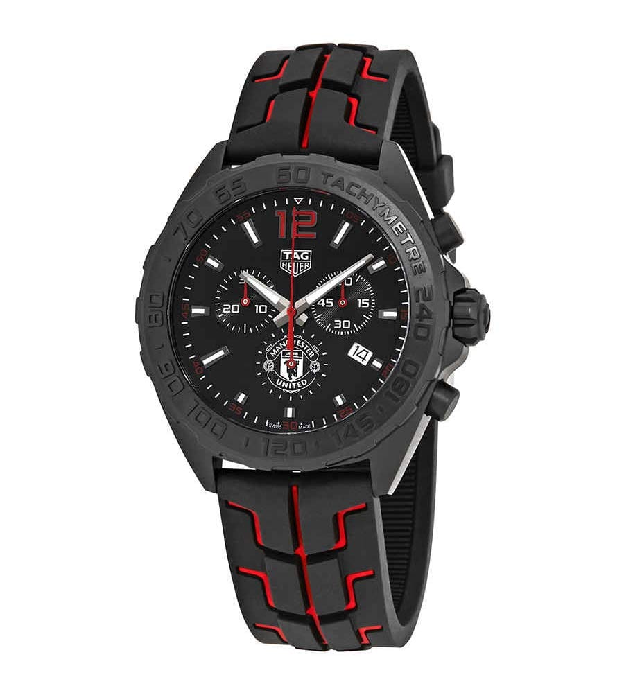 Buy Shop Tag Heuer Formula 1 Manchester United Limited Edition Black Dial Black & Red Rubber Strap Watch for Men - CAZ101J.FT8027 USA Online