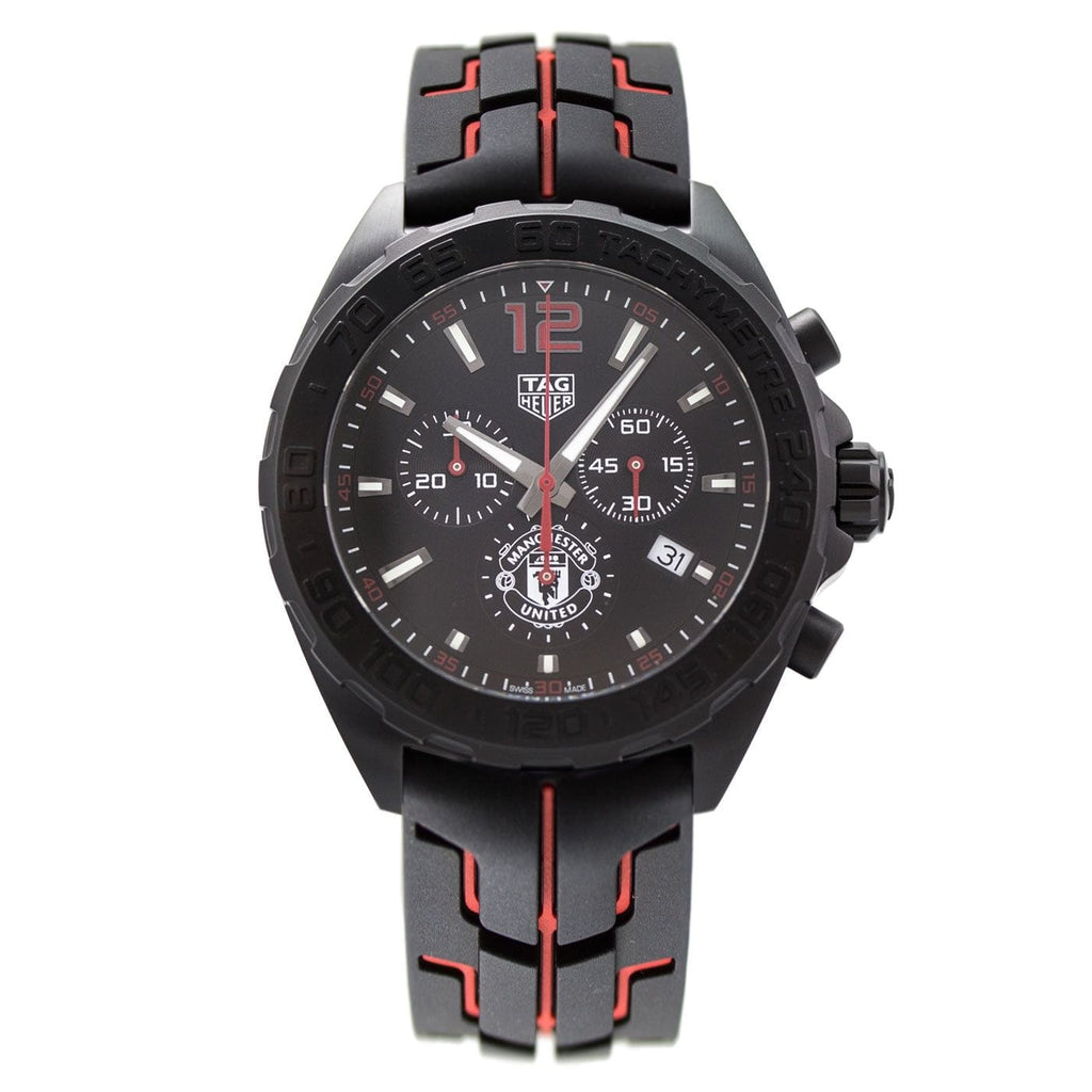Buy Shop Tag Heuer Formula 1 Manchester United Limited Edition Black Dial Black & Red Rubber Strap Watch for Men - CAZ101J.FT8027 USA Online