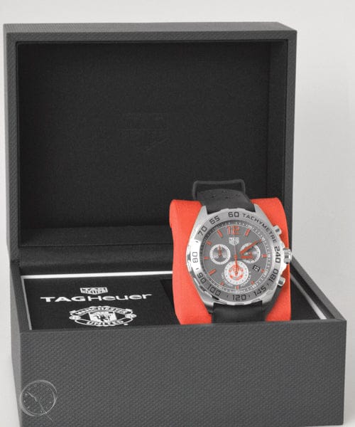 Buy Shop Tag Heuer Formula 1 Manchester United Special Edition Grey Dial Black Silicone Strap Watch for Men - CAZ101M.FT8024 USA Online