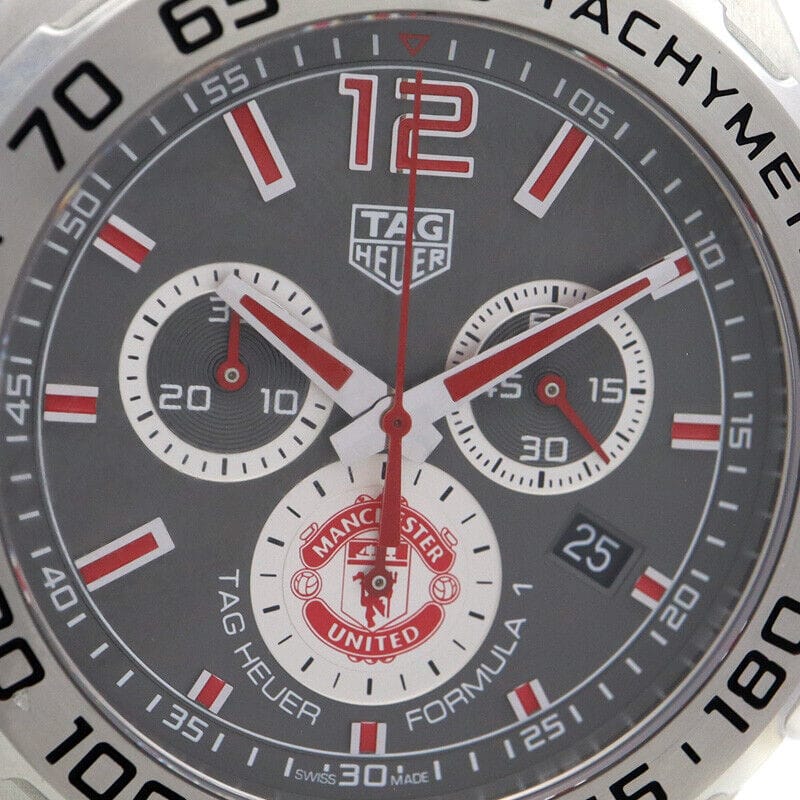 Buy Shop Tag Heuer Formula 1 Manchester United Special Edition Grey Dial Black Silicone Strap Watch for Men - CAZ101M.FT8024 USA Online