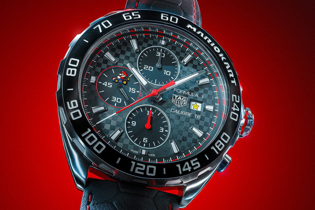Buy Shop Tag Heuer Formula 1 Mario Kart Chronograph Black Dial Black Leather Strap Watch for Men - CAZ201E.FC6517 USA Online