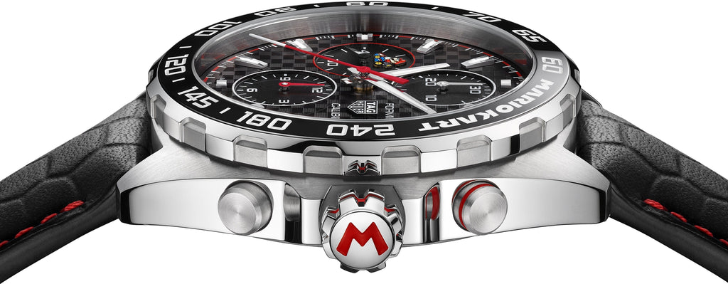 Buy Shop Tag Heuer Formula 1 Mario Kart Chronograph Black Dial Black Leather Strap Watch for Men - CAZ201E.FC6517 USA Online