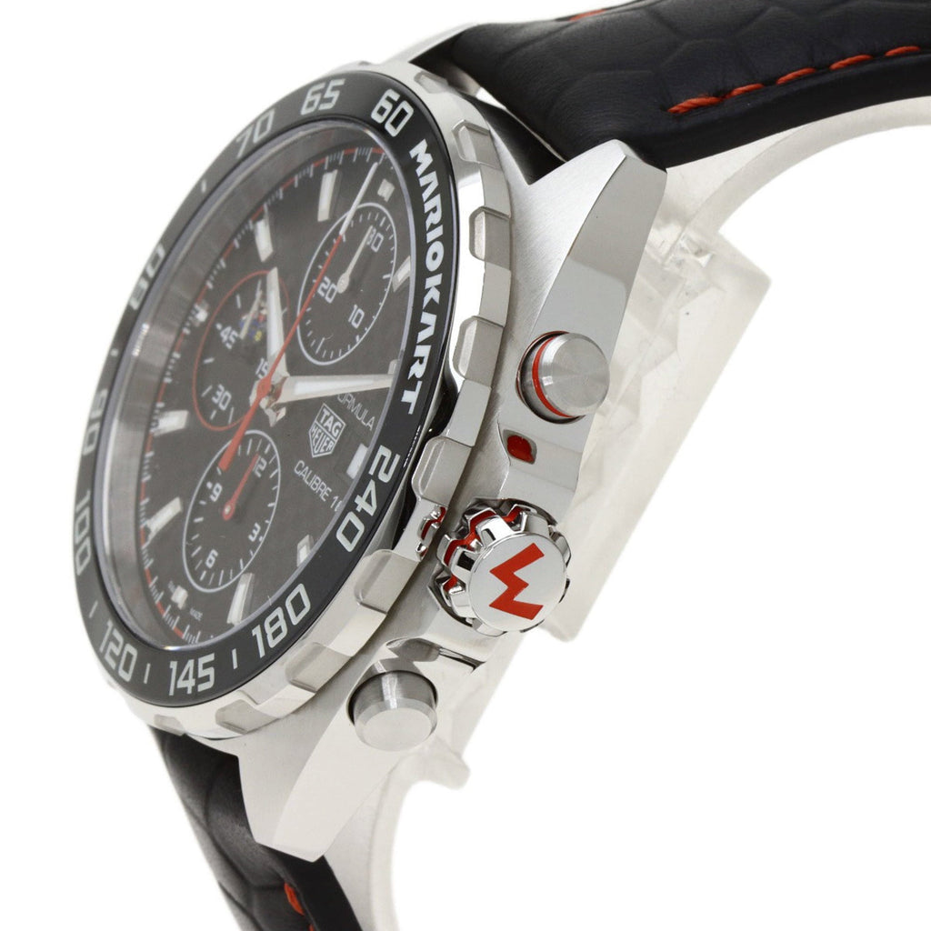 Buy Shop Tag Heuer Formula 1 Mario Kart Chronograph Black Dial Black Leather Strap Watch for Men - CAZ201E.FC6517 USA Online