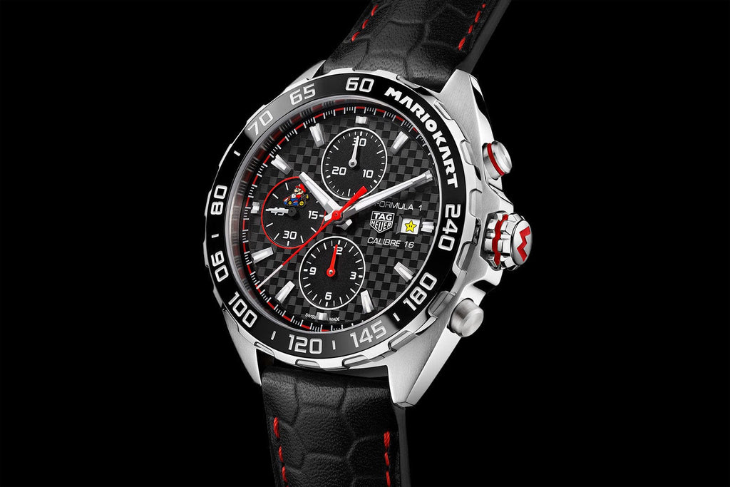 Buy Shop Tag Heuer Formula 1 Mario Kart Chronograph Black Dial Black Leather Strap Watch for Men - CAZ201E.FC6517 USA Online